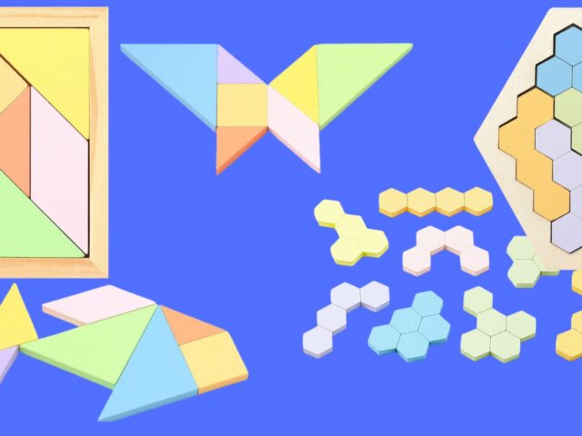 トビラコ　木製パズル　タングラム　ヘキサゴン